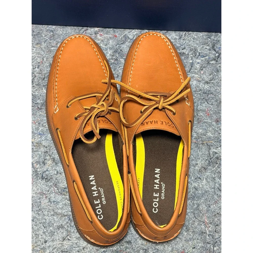 Cole Haan Mens Cognac‎ Leather G+ Bowside Boat Shoes Size 10M NEW Fast Shipping!